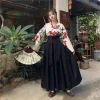 robe longue à imprimé floral de style japonais, jupe kimono, vêtements kawaii, ensemble de robe de soirée pour filles, costume vintage, cosplay asiatique pour femmes, nouveau