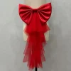 robe de mariée élégante en satin et tulle détachable, décorations pour robe de mariée, ceinture de mariée, gros nœud en satin, accessoires