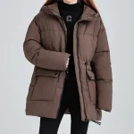 Veste en coton à capuche pour femme, vêtement de travail d&rsquo;hiver, ample et amincissant, Simple et épais, nouvelle collection