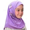 foulard hijab instantané pour bol, bonnet musulman, fait à la main, fleur, pointête en strass, turban rond pour enfants de 2 à 6 ans