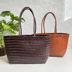 Sacs à main femmes en cuir véritable sac à bandoulière tissage sac à provisions décontracté Vintage grand fourre-tout sac à main peau de vache croix sacs à main dame