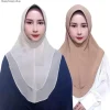 Écharpe de sauna instantanée pour femme, hijab à deux couches, châles aniques, tiens imar amira, casquette islamique musulmane, turban