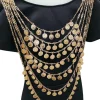 bijoux de mariée algériens, multi chaînes, pièce de monnaie entièrement faite à la main, grand collier, tête de poitrine, robe de mariée arabe, bijoux de corps, nouvelle collection