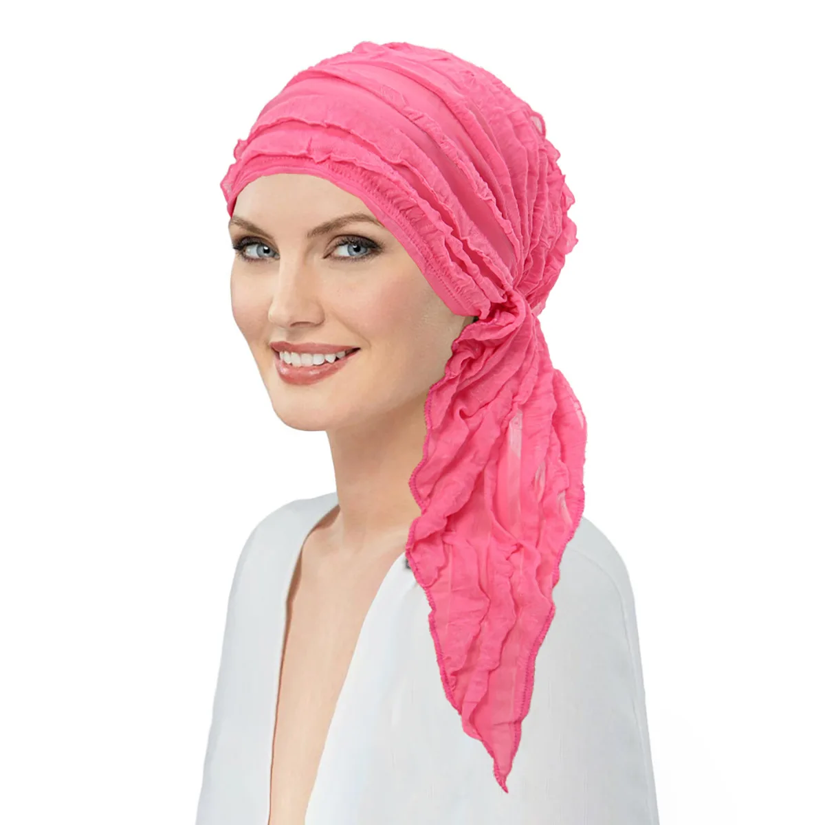 nouveau chapeau pré attaché femmes musulman intérieur hijab chapeau à volants foulard turban élastique tête enveloppement bonnet chimio casquette chapeaux turbante mujer