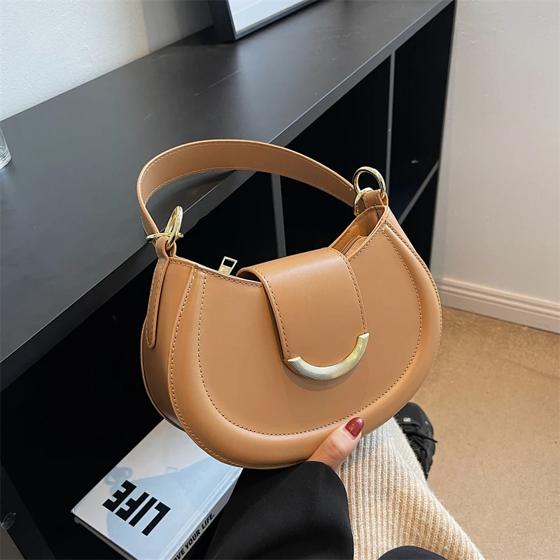 Sac à Main Hobos de Styliste de Luxe pour Femme, Petit Sac à Aisselles, Pochette Vintage, à Rabat en PU, à Bandoulière
