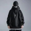harajuku hiphop sweat à capuche col haut homme sweat ample polaire à capuche surdimensionné sweat thermique hiver à capuche streetwear