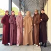 2 pièces/ensemble robe musulmane modeste abayas pour femme ramadan burqa robe aérienne hijab musulman arabe vêtements ramadan robe de prière