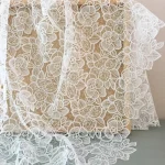 Tissu en dentelle brodée de fleurs en soie de poisson, pour robe de mariée européenne et américaine, couvre-chef, accessoires de bricolage, tissu de styliste, nouvelle collection