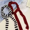 Écharpe rayée pour femmes, polyvalente et à la mode, Style Punk Harajuku Y2K gothique fille, sous-culture millénaire, foulard décoratif