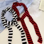 Écharpe rayée pour femmes, polyvalente et à la mode, Style Punk Harajuku Y2K gothique fille, sous-culture millénaire, foulard décoratif