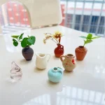 ABJI-Mini aimants de Vase 8 pièces pour réfrigérateurs, Vase à fleurs 3D aimant de réfrigérateur de plante mignon, Mini Vase décoration de réfrigérateur