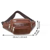 sac de taille classique en cuir pu pour hommes, sac vintage, sac de ceinture, sac banane à fermeture éclair, petits sacs à bandoulière de luxe pour hommes