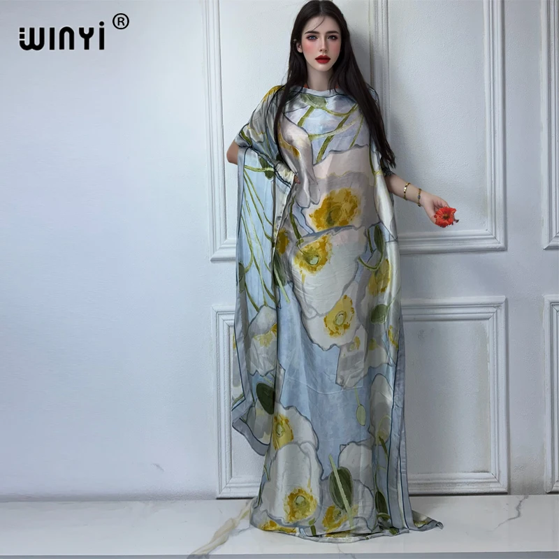 winyi robe traditionnelle africaine pour femmes, abaya dubaï, caftan de luxe, robe de soirée élégante, longueur maxi, couvertures de plage