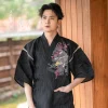 ensemble de détente d'été kimono japonais pour hommes, pyjamas pour hommes, ensembles de vêtements de nuit yukata, version cosplay photo