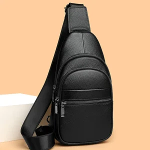 Sac à main en cuir de vachette multi-poches pour hommes, sac de poitrine pour hommes, sacs initiés masculins, sac à bandoulière de sport, 100% cuir véritable, nouveau