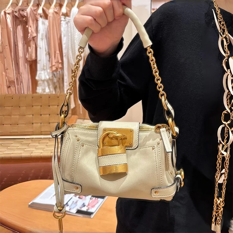 Sac fourre-tout à cadenas de luxe, sac à bandoulière classique de grande capacité, sac à main de styliste à Double poignée, porte-documents horizontal en cuir souple