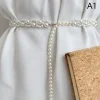 tempérament littéraire élégant perle ceinture taille ceinture femme filles robe cristal sangle perle mariage chaîne ceintures fille accessoires