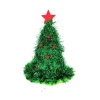 boule en tissu de soie non tissé brillant pour la maison, chapeau étoile de noël, décor de noël, chapeau d'arbre de noël, ornements de noël