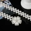 Chaîne de taille en perles pour femmes, ceinture élastique incrustée de diamants avec décoration de taille, ceinture fine, ceinture élastique perlée