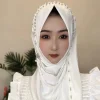 hijab musulman pour femmes musulmanes, châle, écharpe de sauna, glands de luxe, prière malaisienne, kufi, islam, arabie saoudite, mode perle, livraison gratuite, 05280