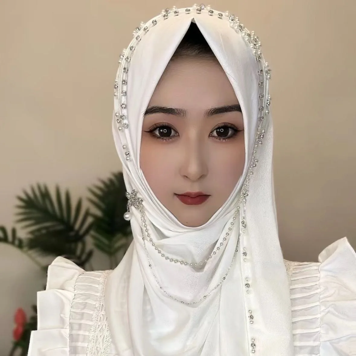 hijab musulman pour femmes musulmanes, châle, écharpe de sauna, glands de luxe, prière malaisienne, kufi, islam, arabie saoudite, mode perle, livraison gratuite, 05280