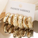 Boucles d&rsquo;oreilles minimalistes en forme de C pour femmes, mode classique européenne et américaine, cadeaux pour mères et meilleurs amis, 03/Wear, 6 pièces par ensemble