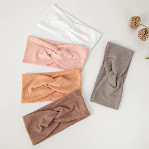 Bandeaux de Yoga en Coton Biologique pour Femmes et Bol, artificiel astiques, Twist aught, Turban Creux, Enveloppes, Vêtements de Sauna pour Enfants, Accessoires pour Cheveux