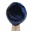 turban hijab en velours uni pour femme, chapeau musulman à longue queue, foulard islamique, bonnet africain à tête ronde, 2022