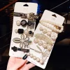 ensemble de pinces à cheveux en perles pour femmes, épingle à cheveux coréenne géométrique en cristal, étoile de mer, lune, papillon, barrettes, accessoires pour cheveux