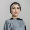 hijab nikmusulman avec strass brillants pour femme, turban artificiel astique, uni, solide, sous capuchons, premium, jersey souple, bande de sauna