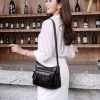 sac à bandoulière en cuir souple multicouche pour femme, pu, mode simple, initié, sacs de la colonne vertébrale