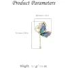broche à pampilles papillon en strass pour femmes et filles, accessoires de robe