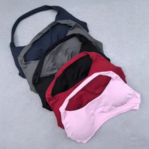 Soutien-gorge de sport pour femmes, sans couture, col licou, bretelles, Sexy, dos ouvert, rembourré, haut de Yoga, soutien moyen, haut court de gymnastique