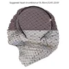 voile de bande de sauna élégant pour les mariées, masque de filet facial, accessoires de bijoux de cheveux, vêtements de mariage, cage à oiseaux, blanc, noir