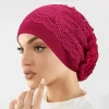 respirant fleur dentelle turban casquette femmes musulmanes couvre chef foulard chapeau islamique chapeaux bonnet femme bandeau bonnet mujer