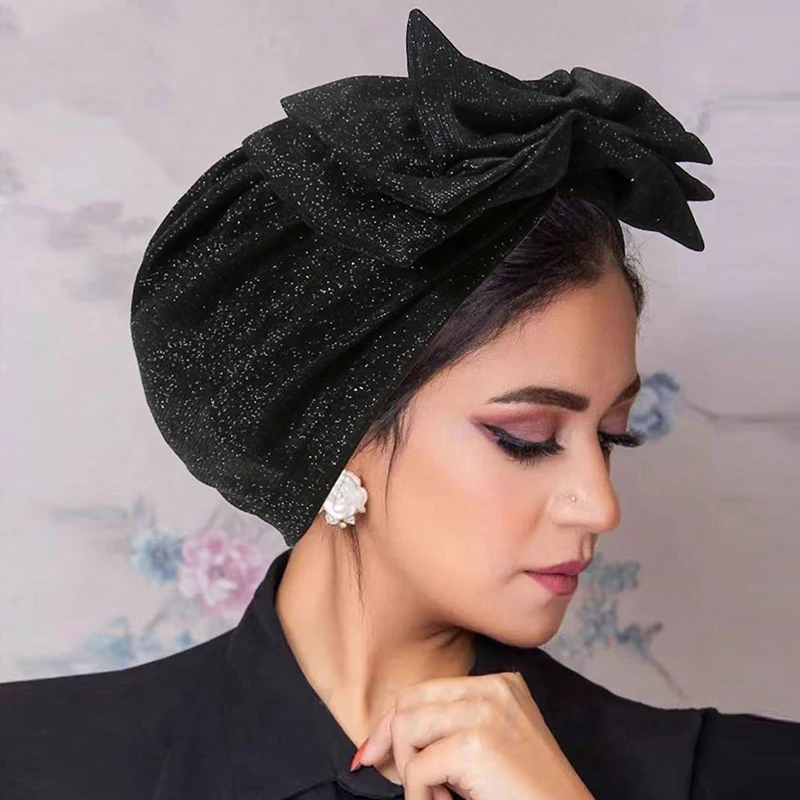 hijab avec nœud pour femme musulmane, bonnet turban pour femme, élastique doux, foulard rond, chapeaux indiens, document solide, mode, nouveau, 2025