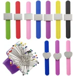 Épingles à coudre magnétiques pour courtepointe, support de coussin d&rsquo;épingle de bracelet, pince à cheveux, dragonne en silicone, coussin de bracelet