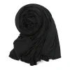 Écharpe hijab en jersey facile à vitation pour femme, fente modal, tissu solide, fin, respirant, doux, protection solaire, pull, tête ronde