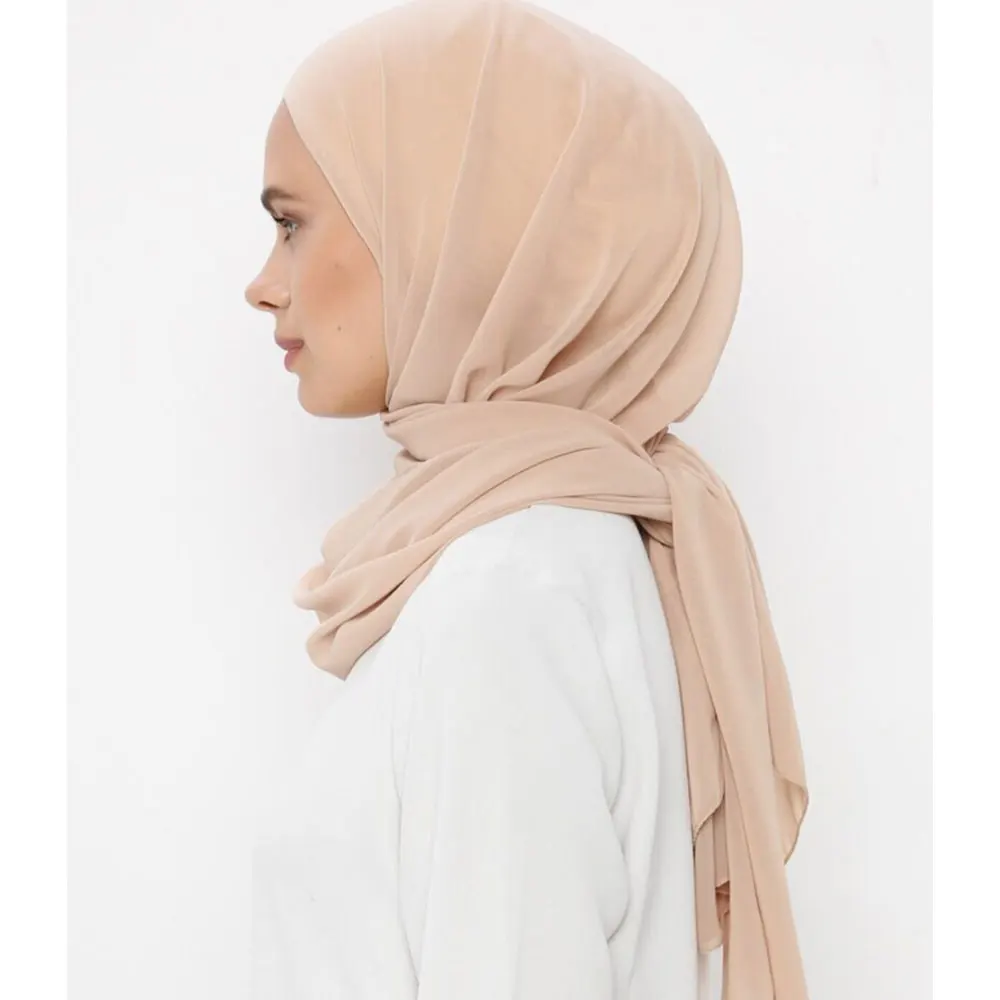 hijab en mousseline de soie pour femme musulmane, avec casquette, instantané, sans pince, avec nik, prêt à vitation