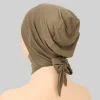 hijab instantané pour femmes musulmanes, avec bretelles, bonnet en jersey doux, cravate au dos, casquette intérieure, turban solide et extensible, bandeau eid