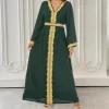 nouveau arabe marocain robe musulmane abaya femmes broderie maxi abayas dubaï turquie islam caftan longue musulmane robes largos 2025