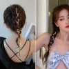 Épingles à cheveux à chaîne brillante pour femmes, barrettes tressées, bandeau queue de cheval, accessoires pour cheveux, couvre chef
