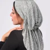 casquettes hijab musulmanes froissées de couleur unie, turban doux et élastique à longue queue, bonnet à la mode pour femmes, coiffure portable