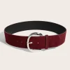 ceinture large en cuir suédé, styles rétro maillard, tendance, décontractée, boucle ardillon, design de luxe, sangle de taille polyvalente pour affaires