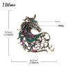 broches de cheval en strass de luxe unisexe, badge animal rétro, cadeaux de fête, à la mode, accessoires de décoration pour vêtements