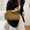 sac à main tissé haut de gamme pour femmes, sac de plage en paille polyvalent à la mode, sacs à bandoulière et de soirée exquis, cadeaux.