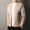 cardigan tricoté pour hommes, ample, décontracté, polyvalent, mode papa d'âge moyen, pull simple, manteau, printemps automne