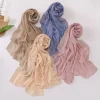 strass solide en mousseline de soie hijab écharpe femme musulman hijab châle dames longues enveloppes ramadan malaisie ethnique foulard islam turban