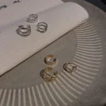 Boucles d&rsquo;oreilles à Clip en forme de feuilles de couleur argent pour femmes et hommes, manchette d&rsquo;oreille créative Simple en C, ensemble de clips d&rsquo;oreille Non perçants, bijoux tendance, cadeau