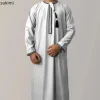 eid ramadan mode musulmane abayas pour hommes robe à manches longues robes brodées jubba thobe dubaï arabe saoudien caftan islam vêtements